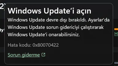 Xbox'da oyun güncellemeye çalıştığımda aldığım hata.
