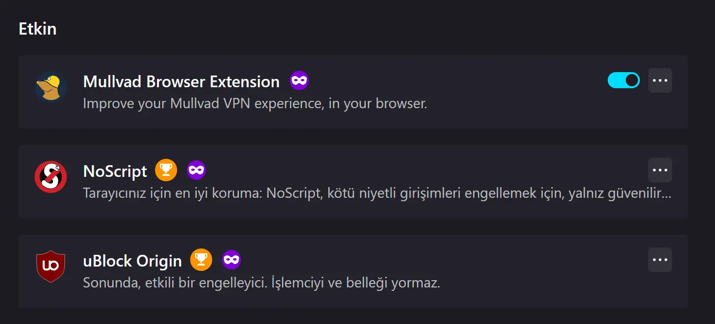 Gömülü Eklentilerin Ekran Görüntüsü