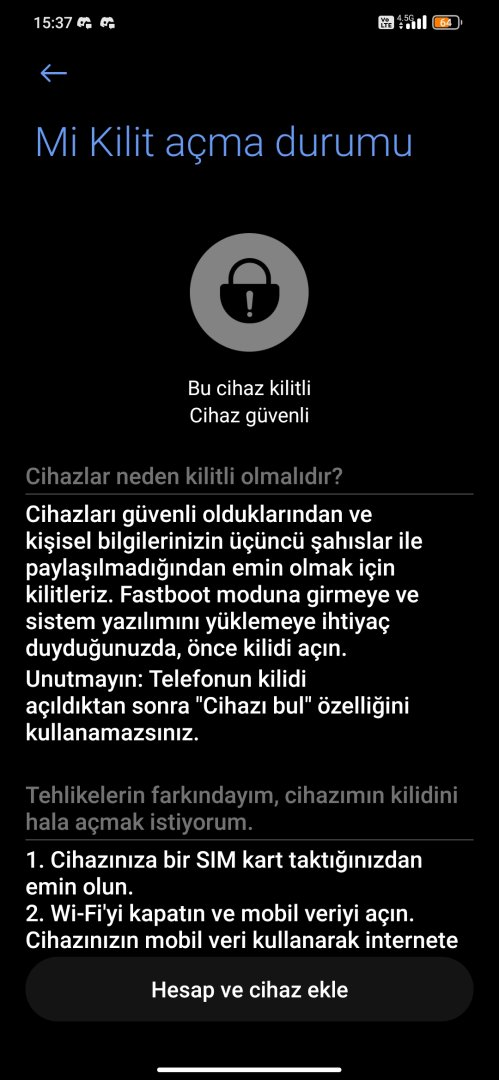 Mi Kilidi Açma