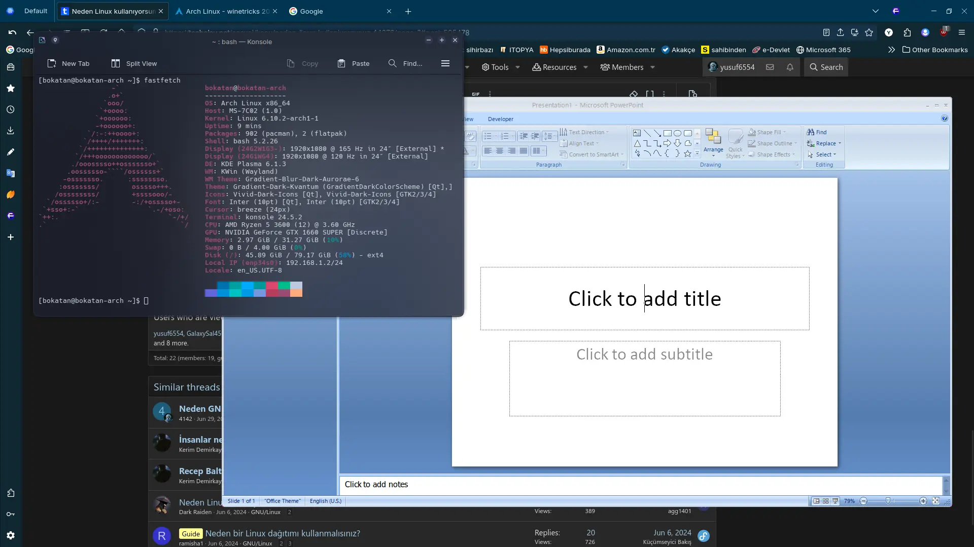 arch linux'ta powerpoint 2007 çalışıyor.webp