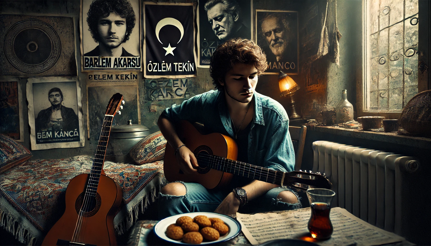 DALL·E 2024-11-11 15.14.10 - A lonely young man, 19 years old, with a troubled expression, si...webp