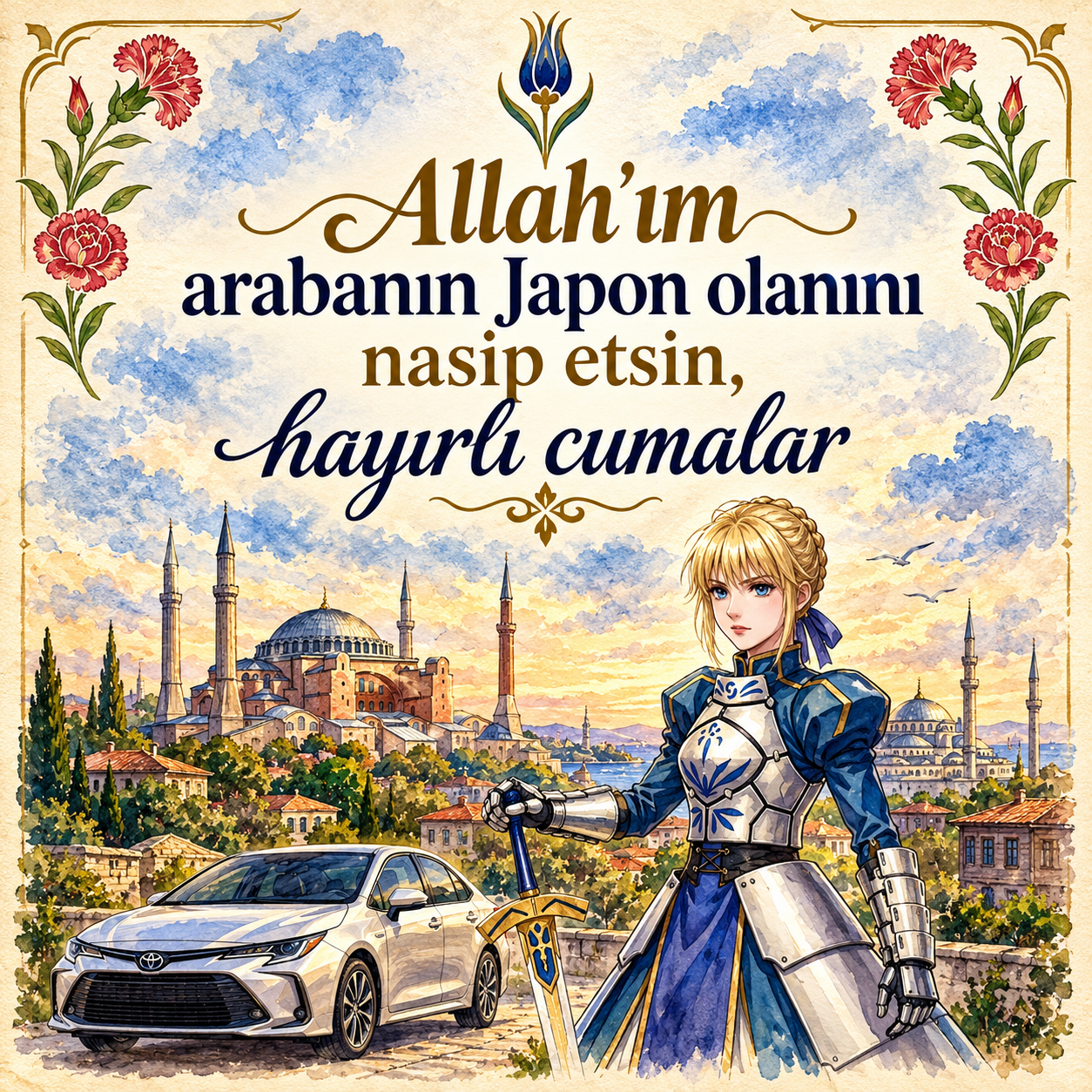 Japon Araba Dilekli Hayırlı Cumalar.webp