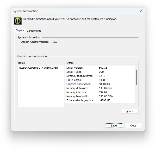 nvidia 560.38 sistem bilgisi.webp