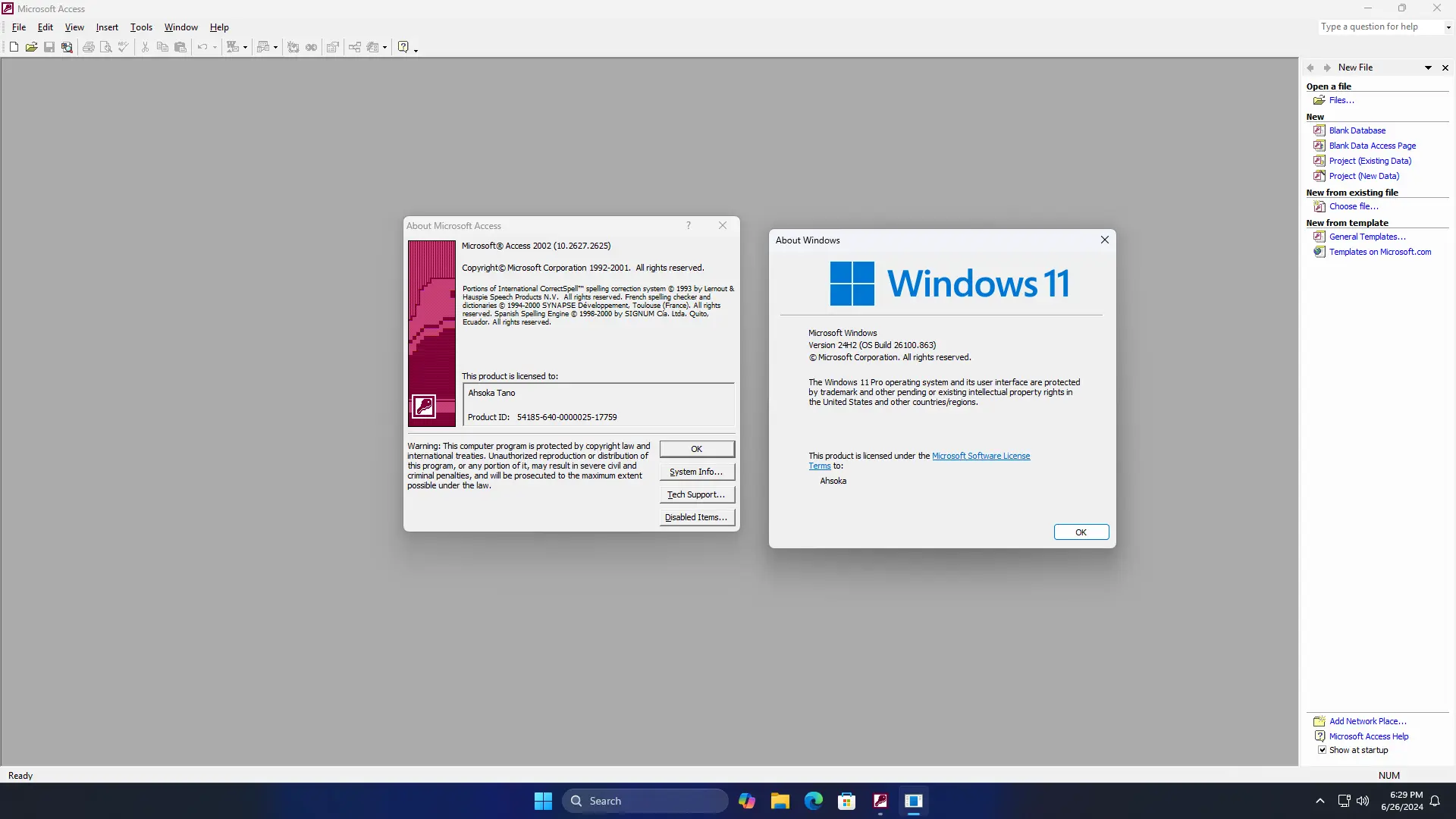 office xp - windows 11'de çalışıyor 6 - access 2002.webp