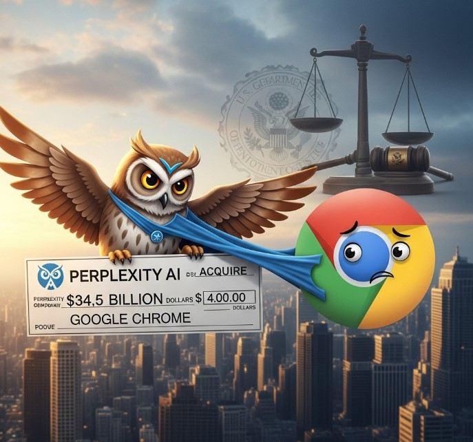Perplexity yapay zekâ arama motorunun Google Chrome'u 34,5 milyar dolarlık nakit teklifle satın alma girişimi