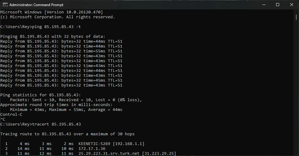 turknet 100 mbps vdsl faceit ping testi 1.webp