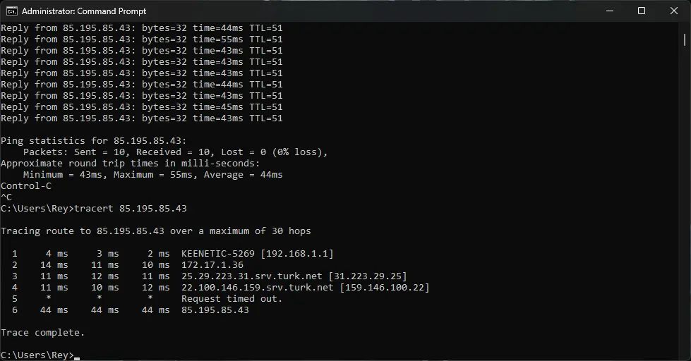 turknet 100 mbps vdsl faceit tracert testi 1.webp