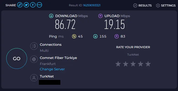 turknet 100 mbps vdsl frankfurt speedtest testi 2.webp