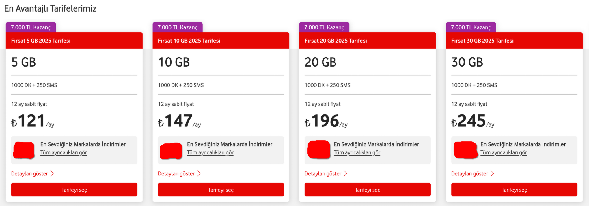 Vodafone yeni kullanıcılara önerilen tarifeler.webp