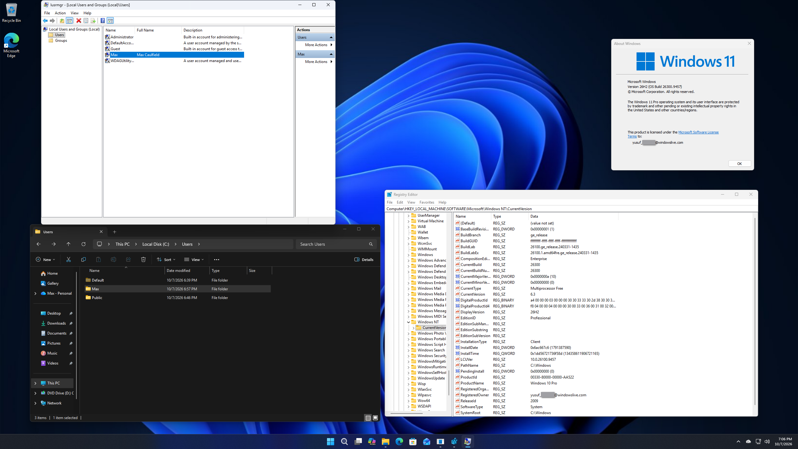 windows 11 26h2 microsoft hesabı ve özel yerel kullanıcı ismi.webp