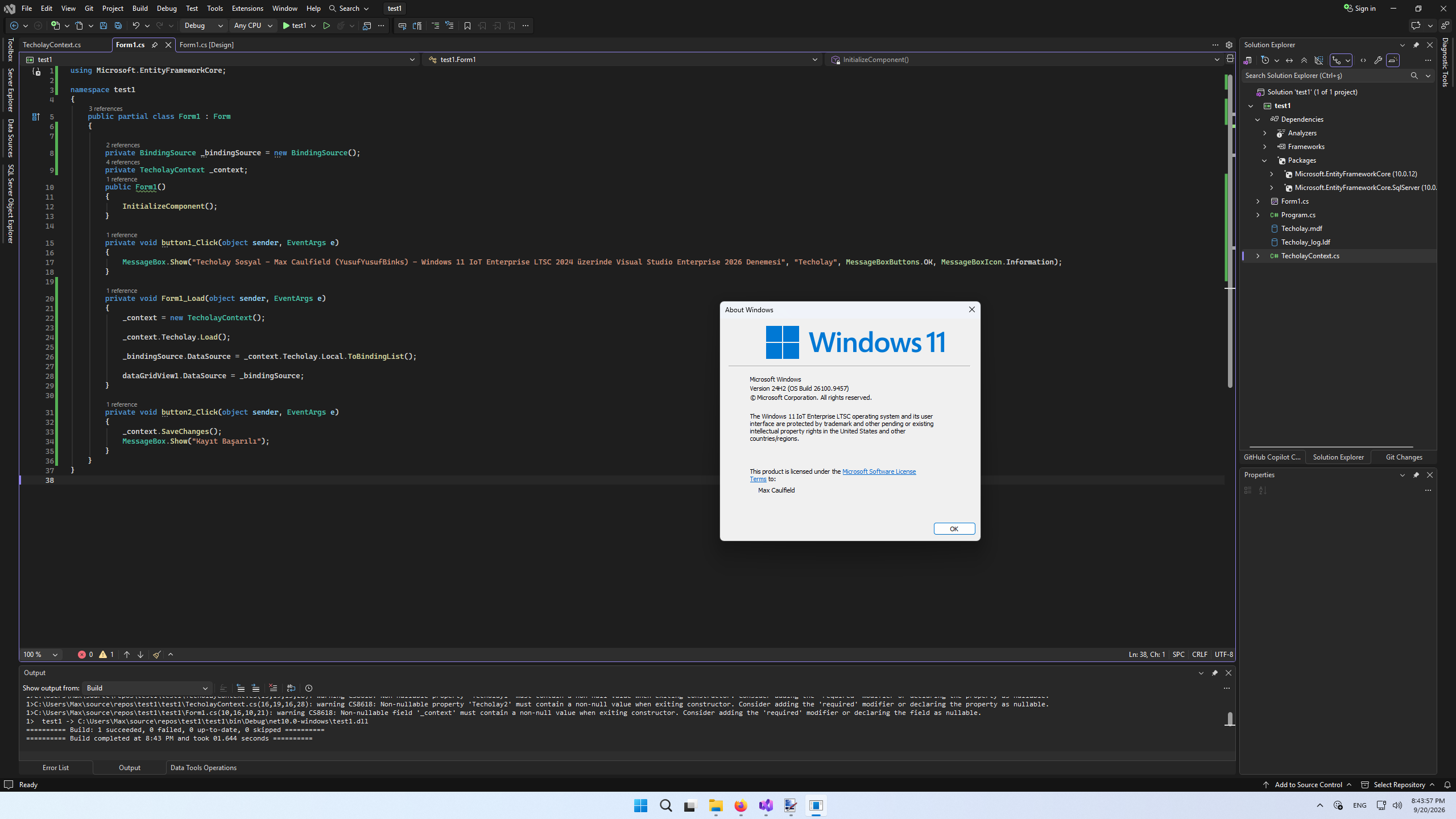 Windows 11 LTSC 2024'te Visual Studio 2026 Çalışıyor 2.webp