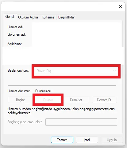 Windows 11'de bir hizmeti devre dışı bırakma.webp