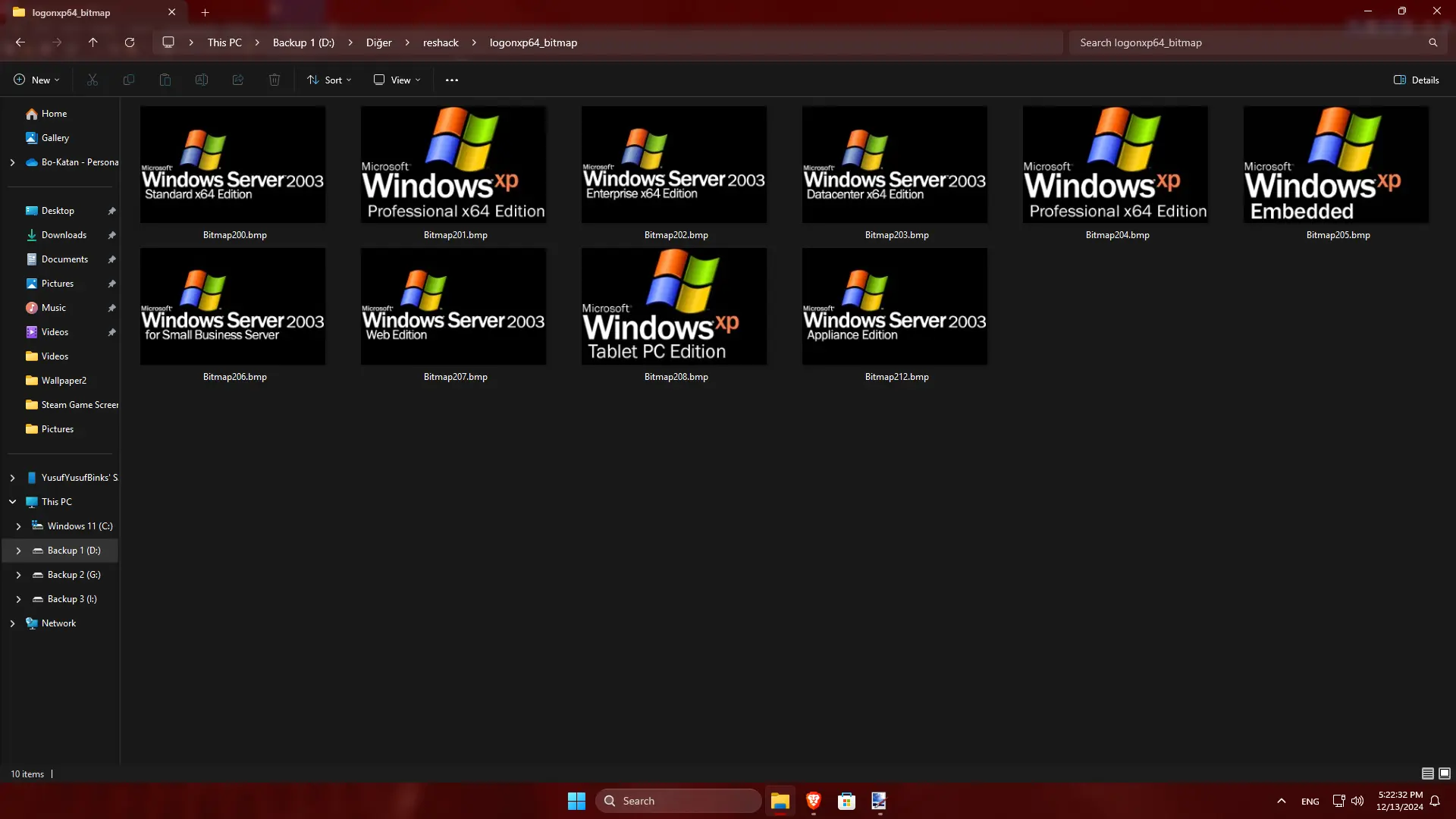 windows xp logo ekran koruyucusunda whistler kalıntısı var 6 - x64'deki tüm bitmapler.webp