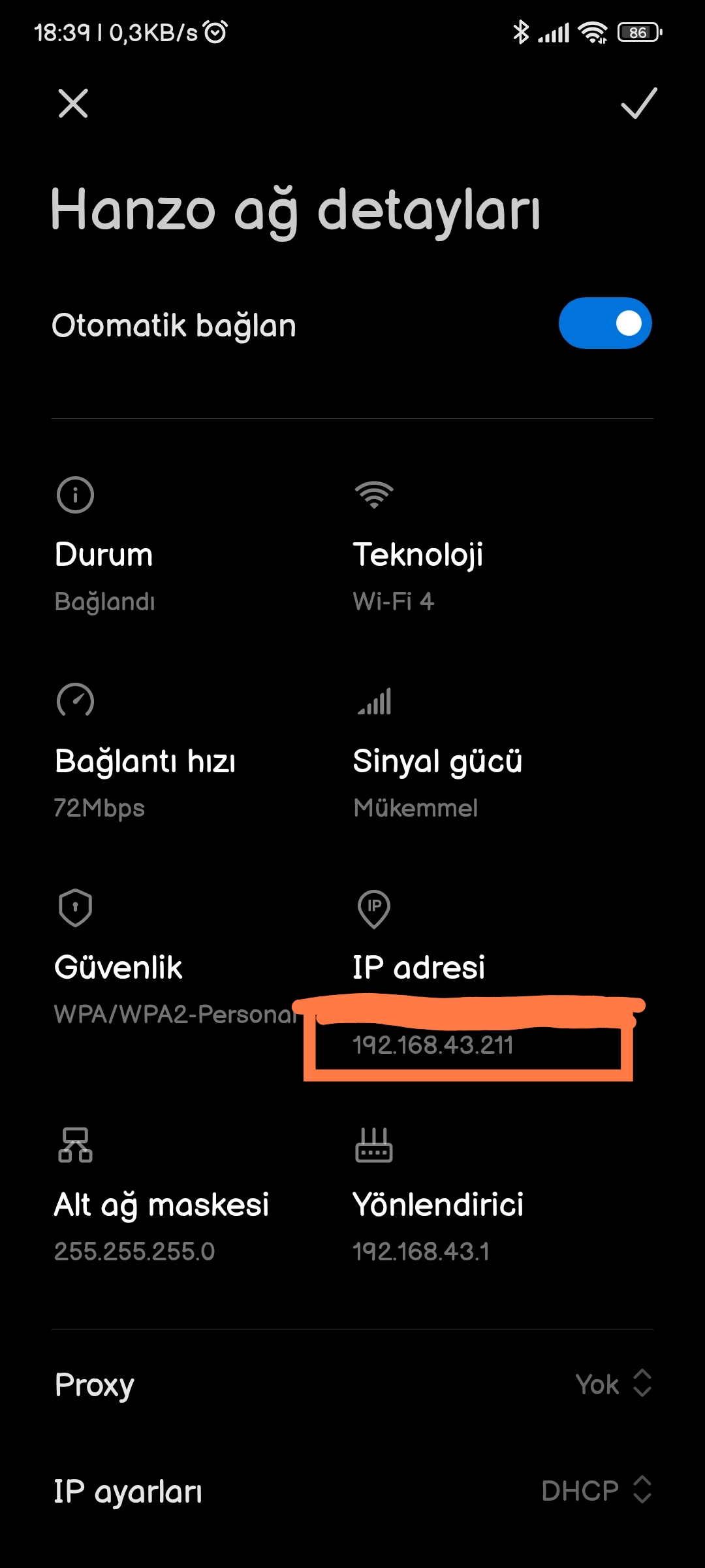 Ag ayarlarindan IP adresi bulma