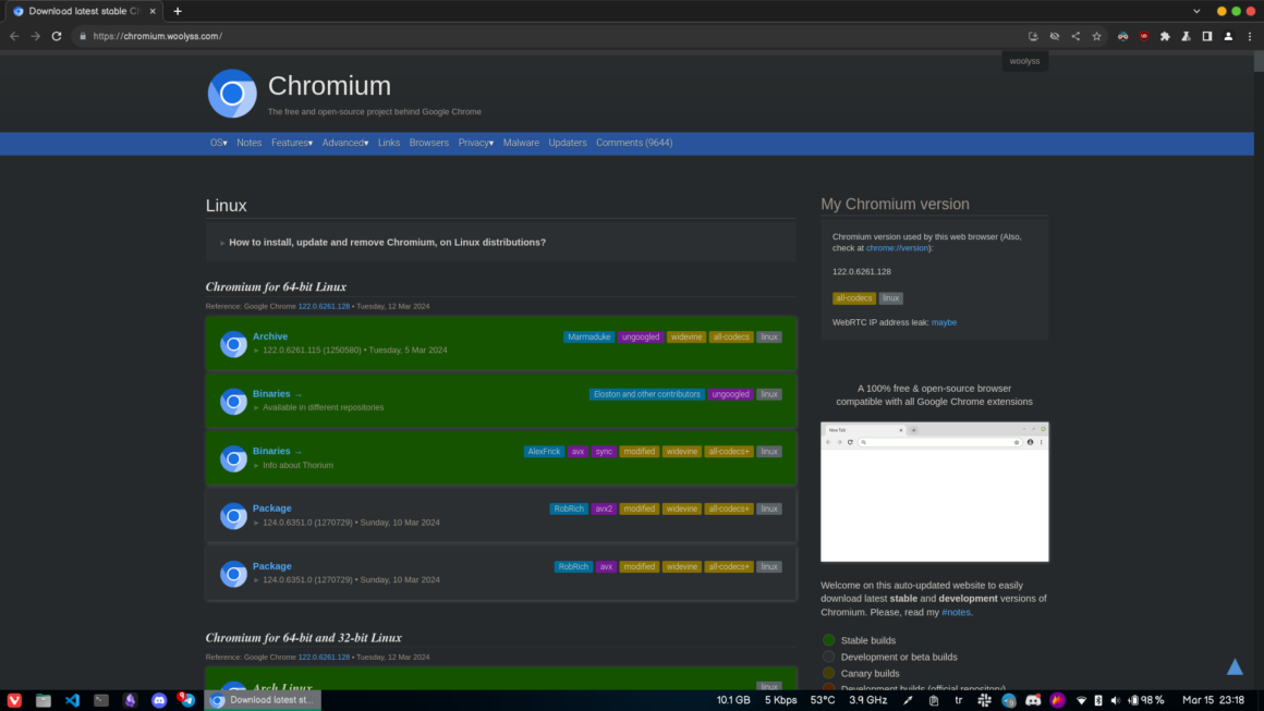 Ungoogled Chromium Indirme Sayfasi