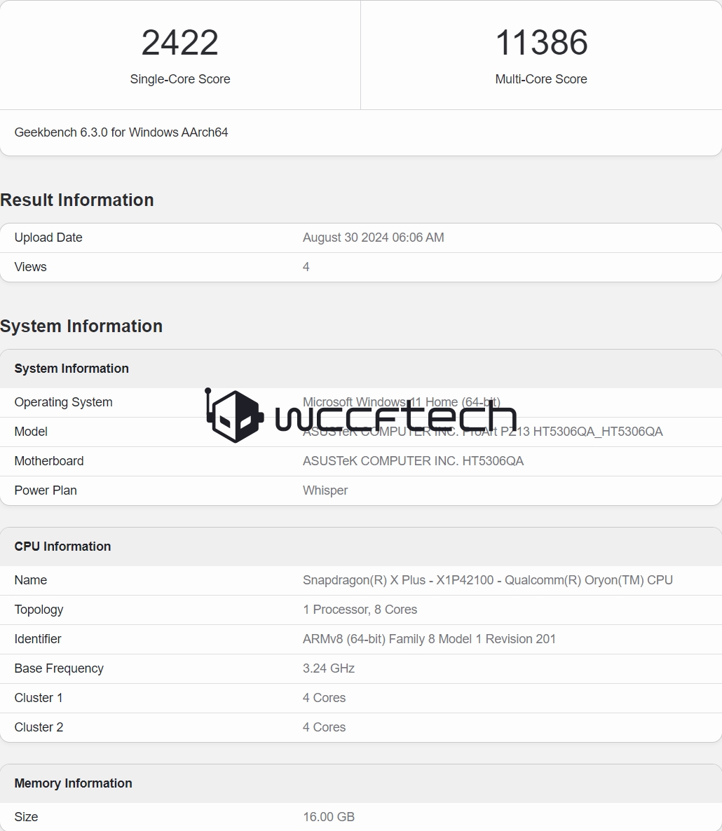 First Benchmarks of Qualcomm's Snapdragon X Plus "X1P-42-100" 8-Core CPU Leak Out, Miserably Low GPU Performance 4