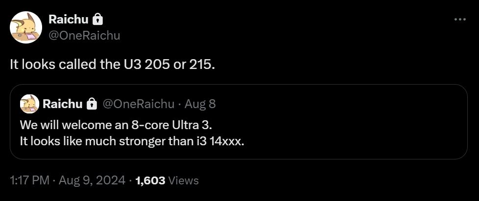 Raichu Core Ultra 3 205 215