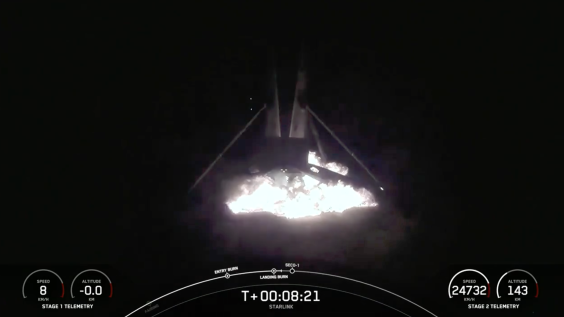 The Falcon 9 after landing today