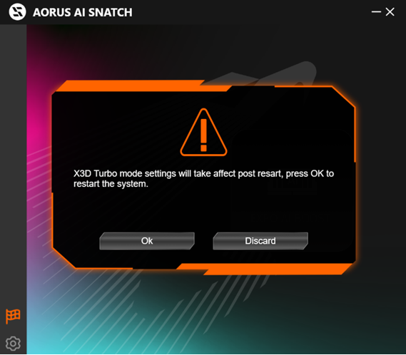 AORUS AI Snatch X3D Turbo Modu