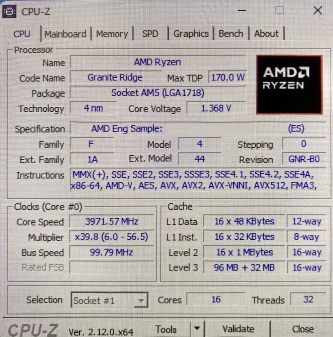 AMD Ryzen 9 9950X3D CPU-Z’de 5.6 GHz Hızıyla Görüldü