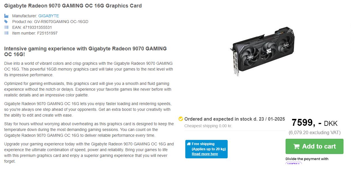 Gigabyte RX 9070 Gaming OC 16G Foniks