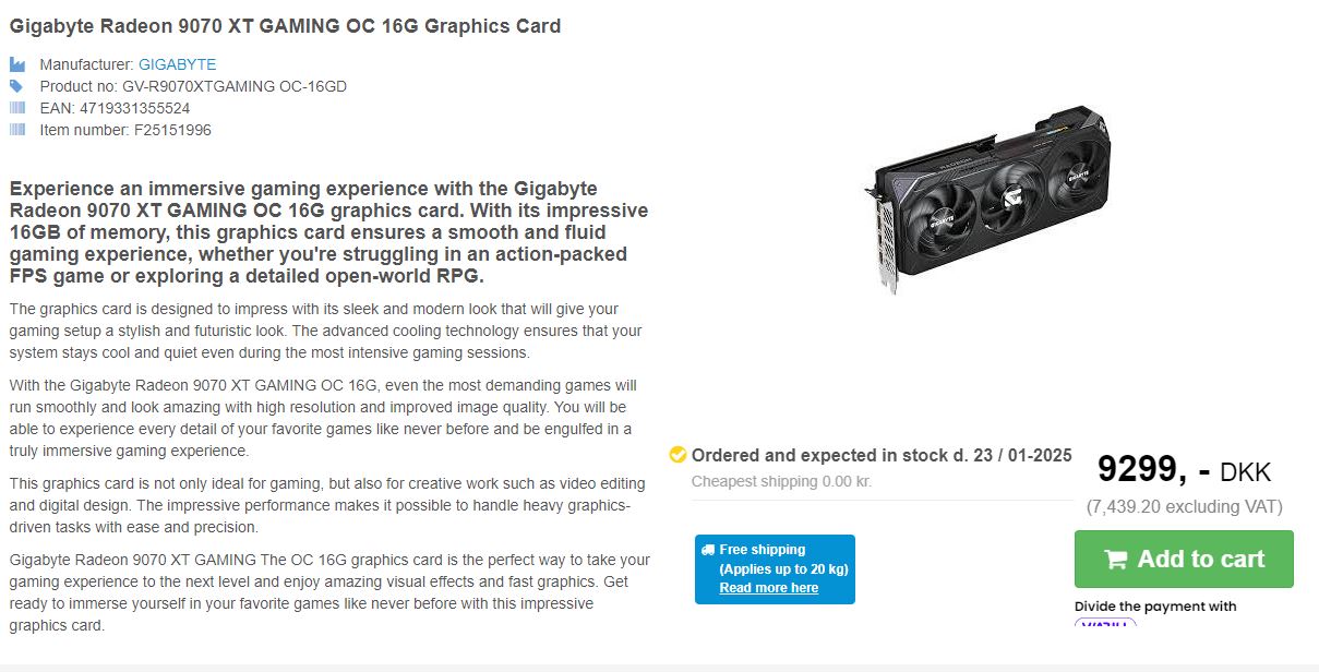 Gigabyte RX 9070 XT Gaming OC Foniks