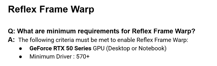 Reflex Frame Warp uyumluluğu