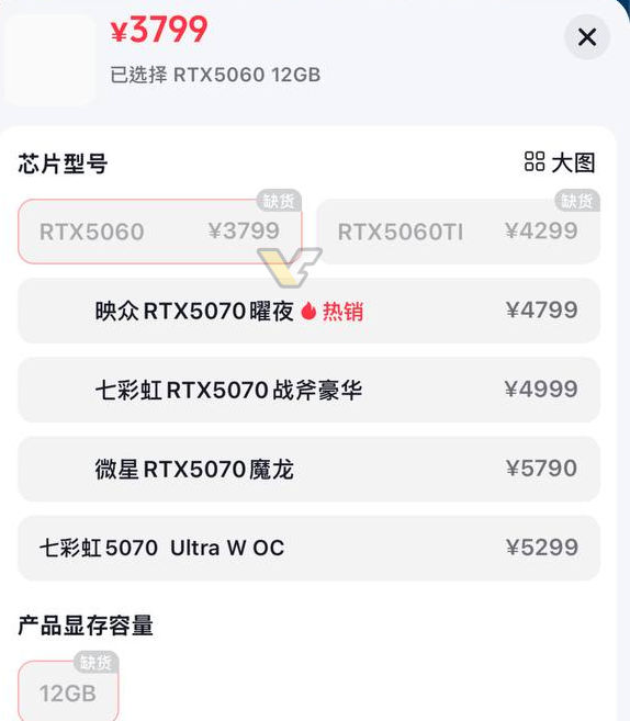 RTX 5060 12GB fiyatı