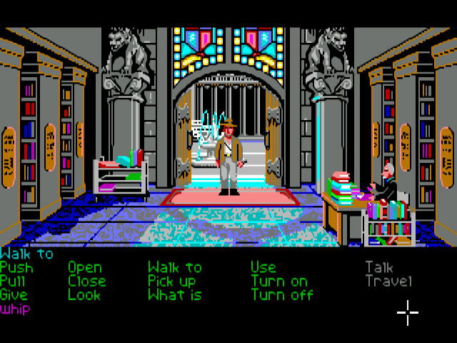 Indiana Jones and the Last Crusade: The Graphic Adventure oyununun Linux'taki bir emülatördeki ekran görüntüsü.