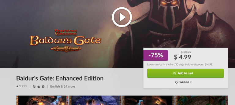 GOG'da Linux uyumlu bir oyun.