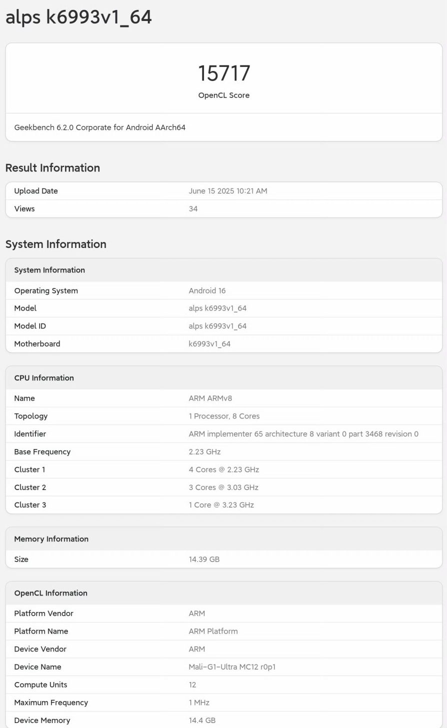 Dimensity 9500 Test Sonucu