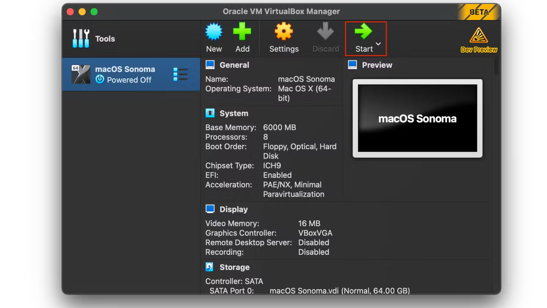 VirtualBox uygulama içi görüntü