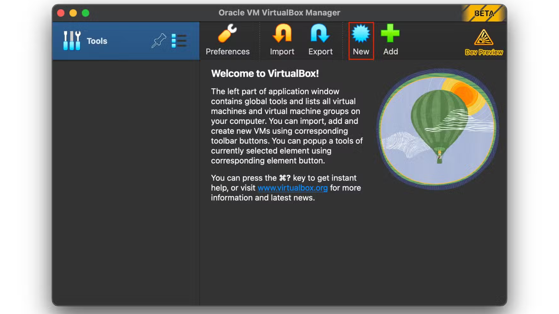 VirtualBox uygulama içi görüntü