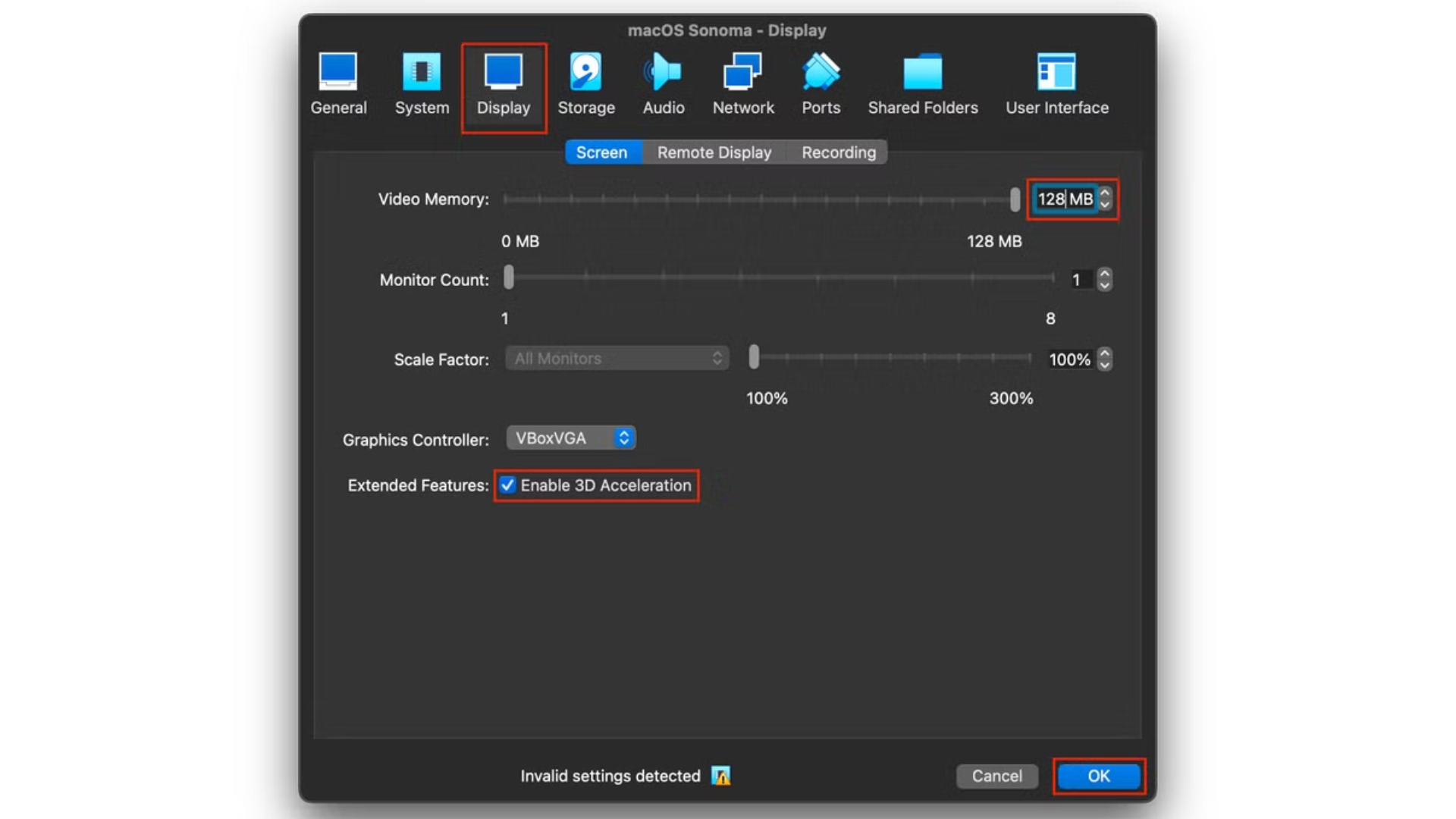 VirtualBox uygulama içi görüntü