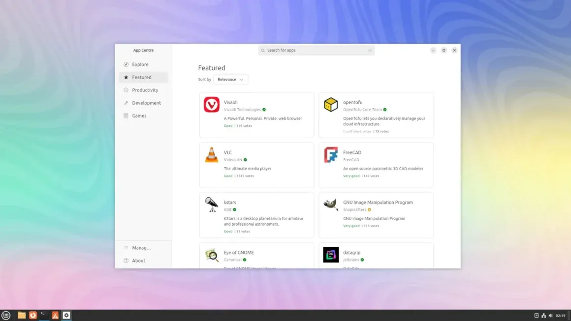 Linux Mint üzerinde çalışan Ubuntu App Center!