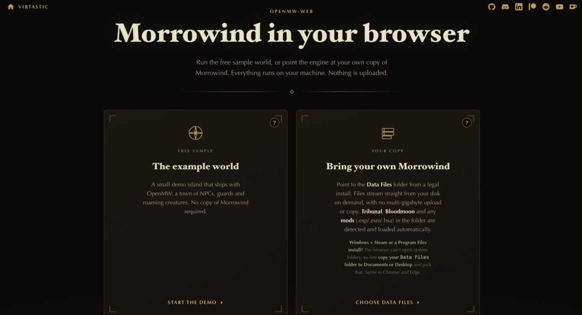 Morrowind, OpenMW Sayesinde Tarayıcıda Çalışıyor