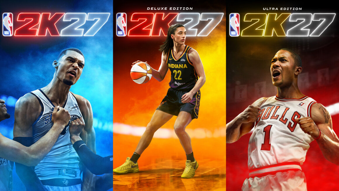 NBA 2K27 kapak yıldızları Victor Wembanyama, Caitlin Clark ve Derrick Rose