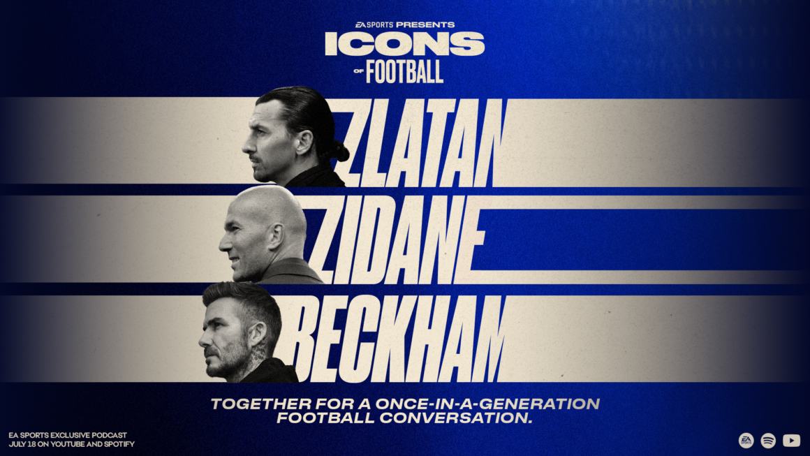 David Beckham, Zinedine Zidane ve Zlatan Ibrahimovic Icons of Football program görseli