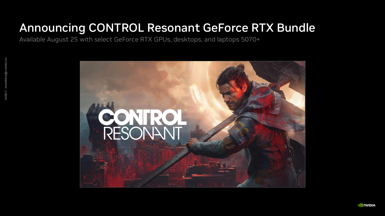 Control Resonant GeForce RTX oyun paketi duyurusu