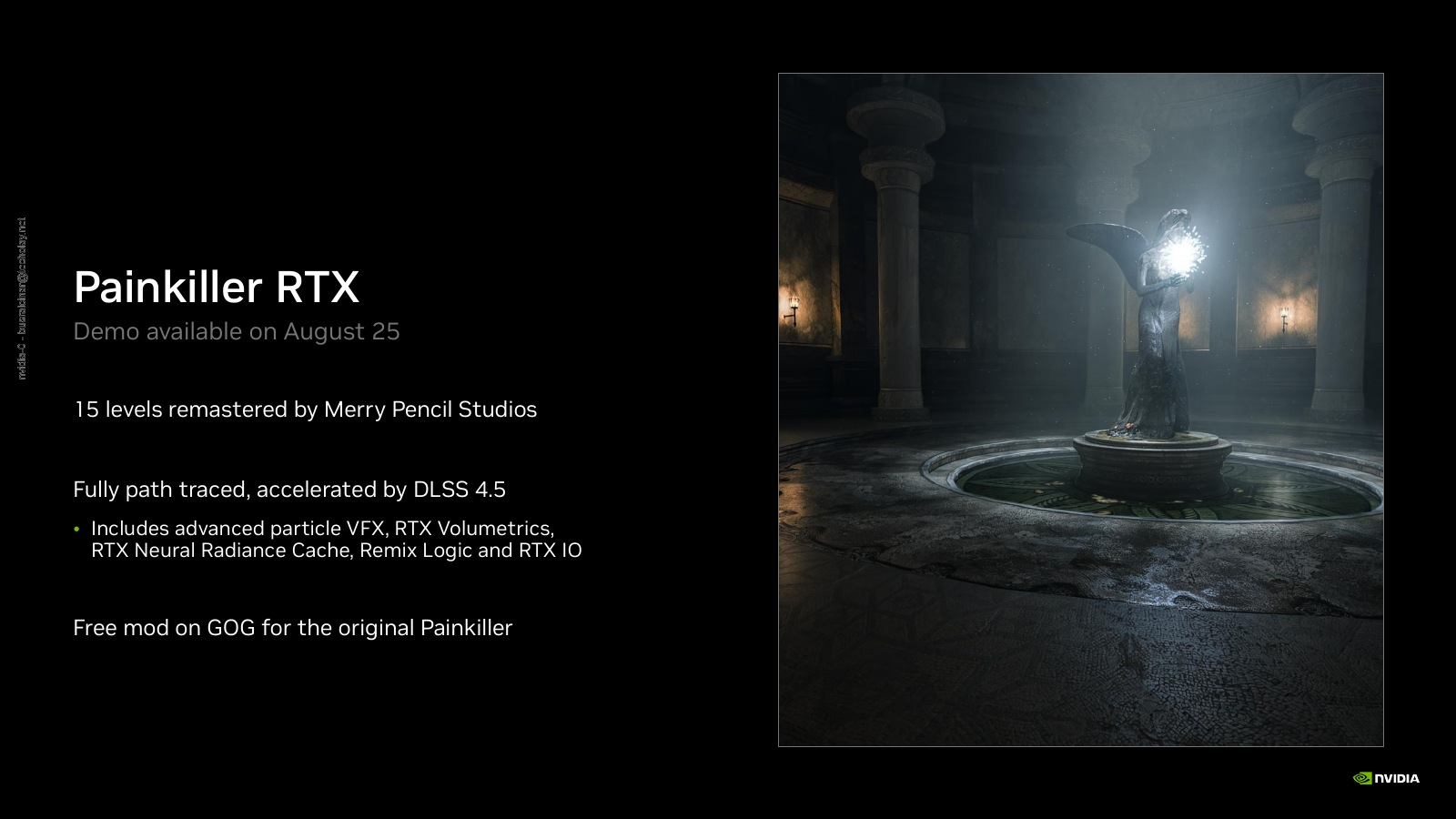 Painkiller RTX Edition'ın tam yol izlemeli bir sahnesi