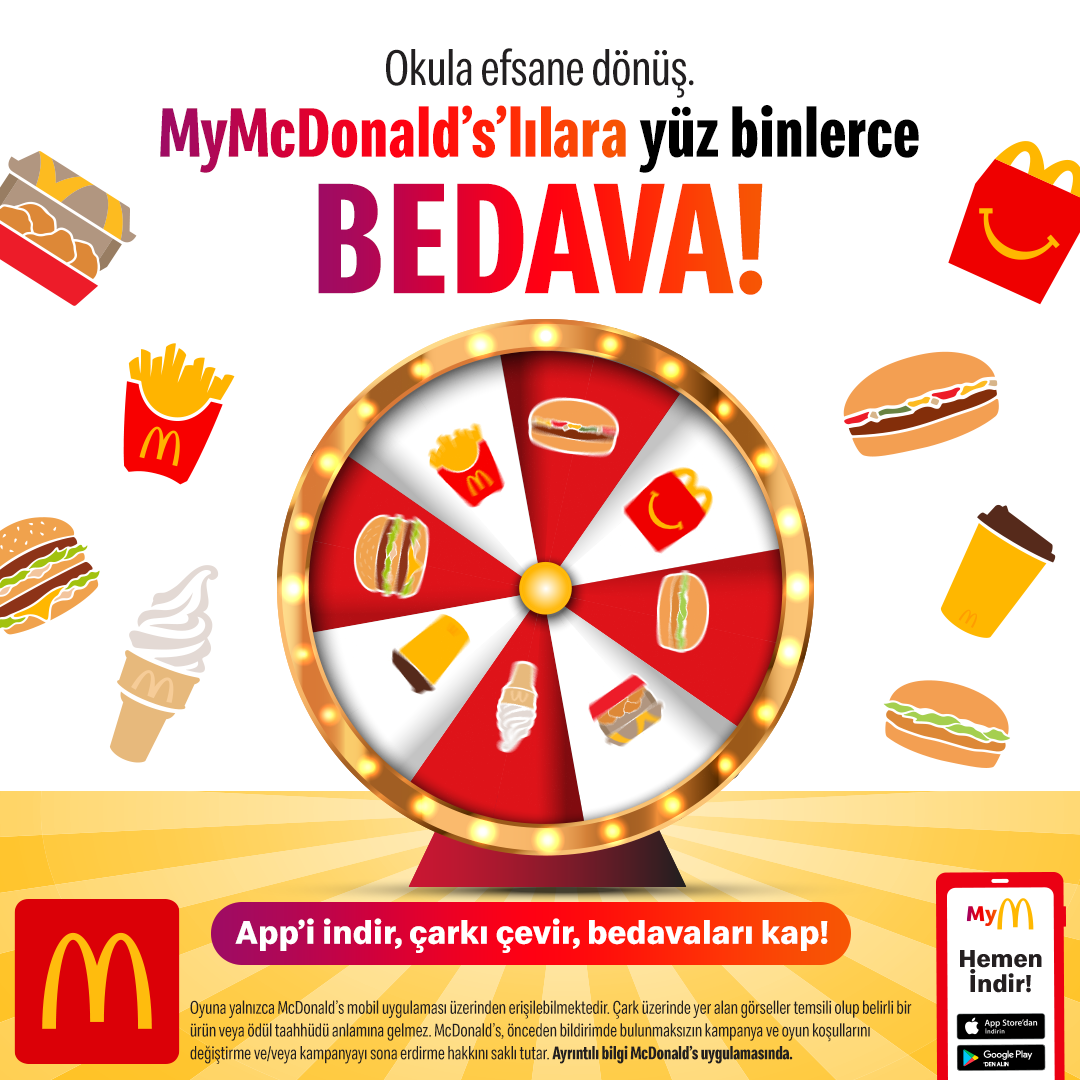 MyMcDonald’s Çarkıfelek kampanyası duyurusu