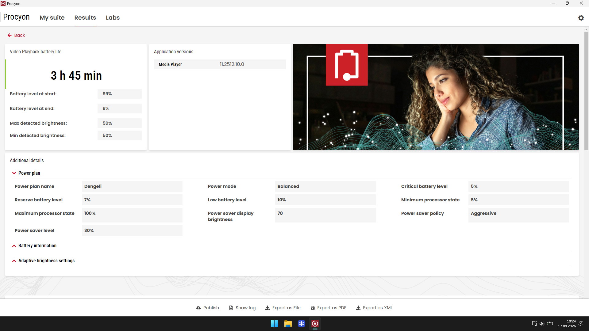 Lenovo LOQ 15IRX10 Procyon video oynatma pil testi