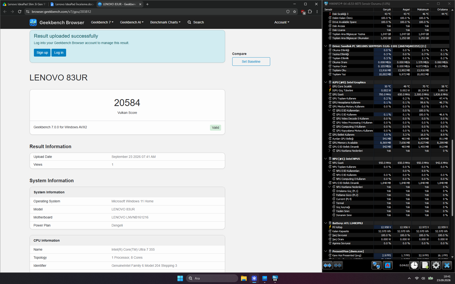 Geekbench 7 Vulkan testinde 20584 puan